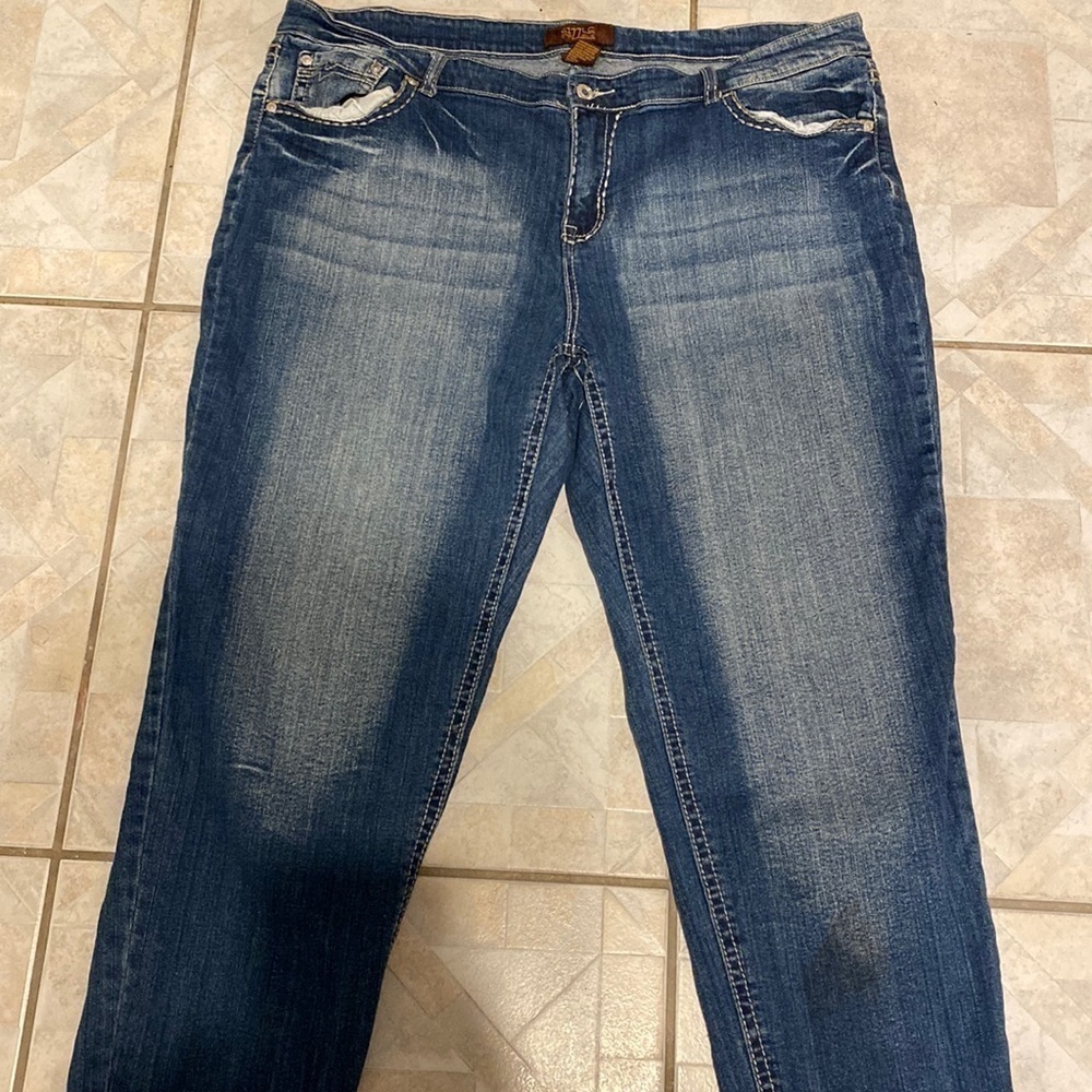 Womens Sizzle casual stretch blue plus size jeans 24